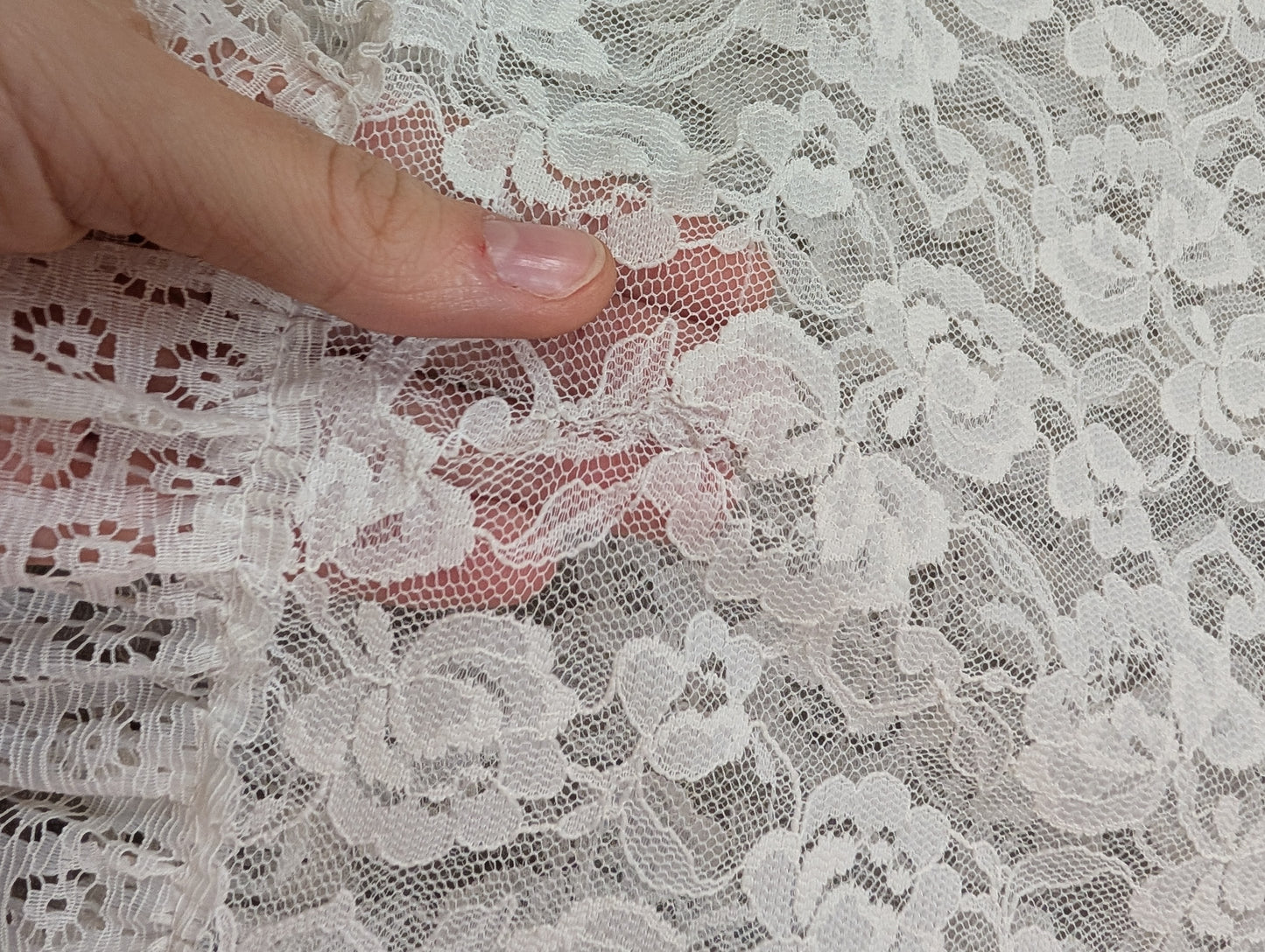 60s/70s Dorothy Perkins white nylon lace tunic - XS/S