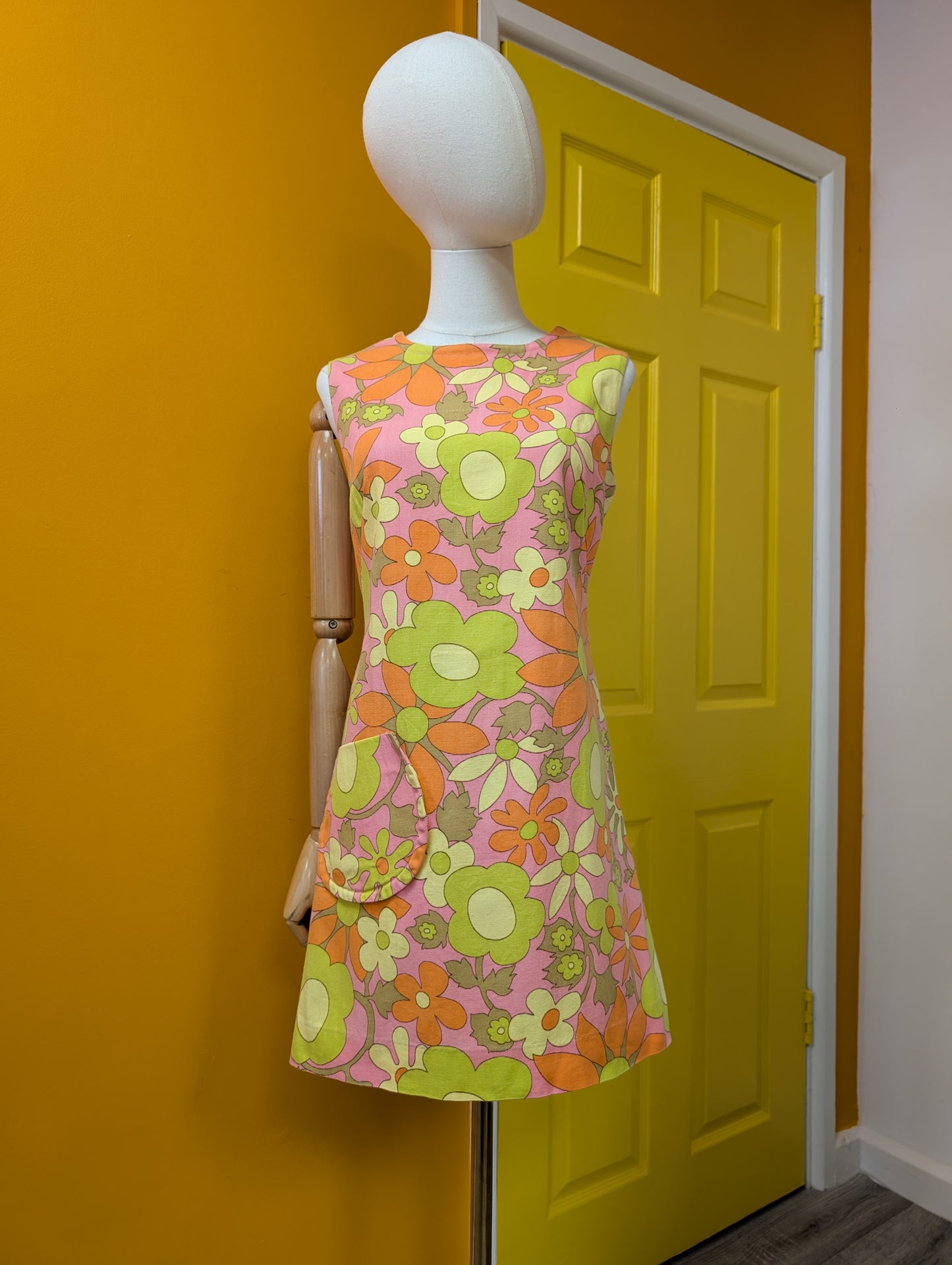 1960s St Michael flower power mini dress - S/M/10/12