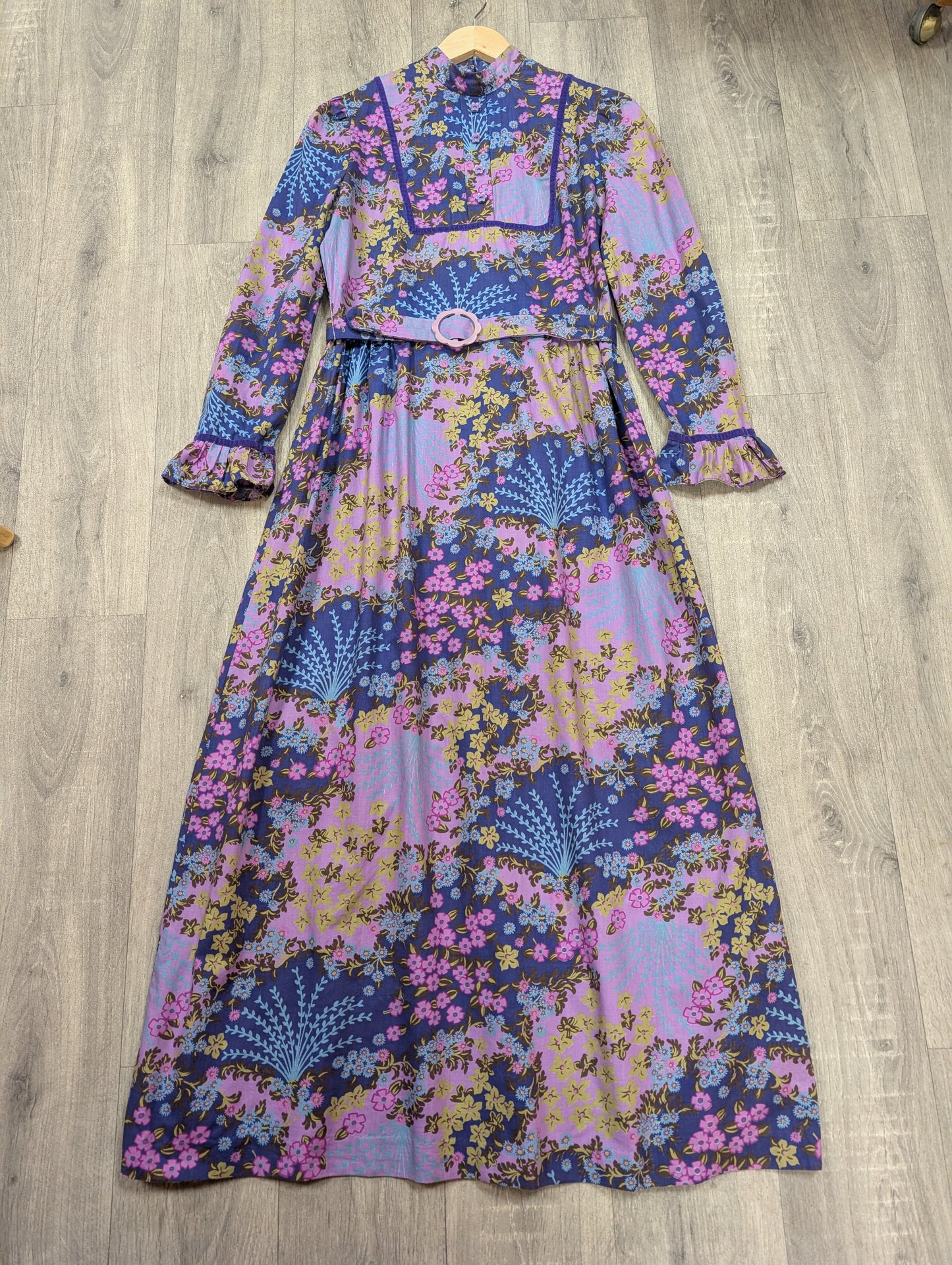 1970s psychedelic maxi dress - M/12