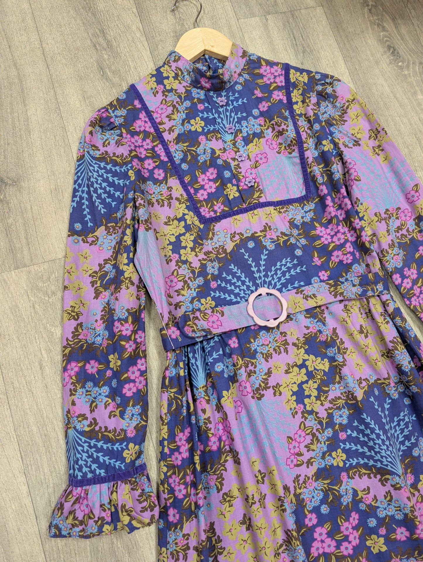 1970s psychedelic maxi dress - M/12