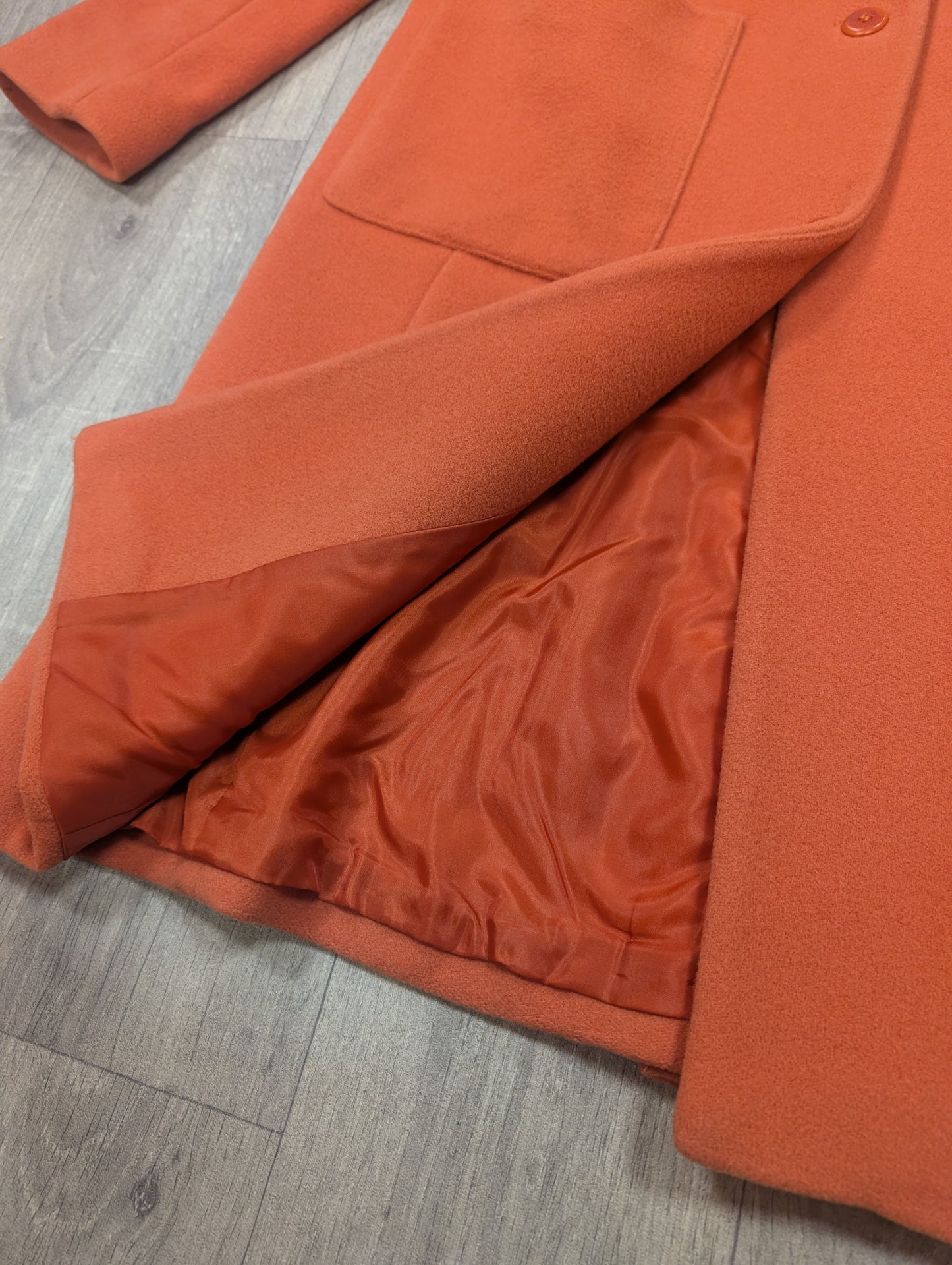 1990s Etam wool and cashmere blend hooded coat - M