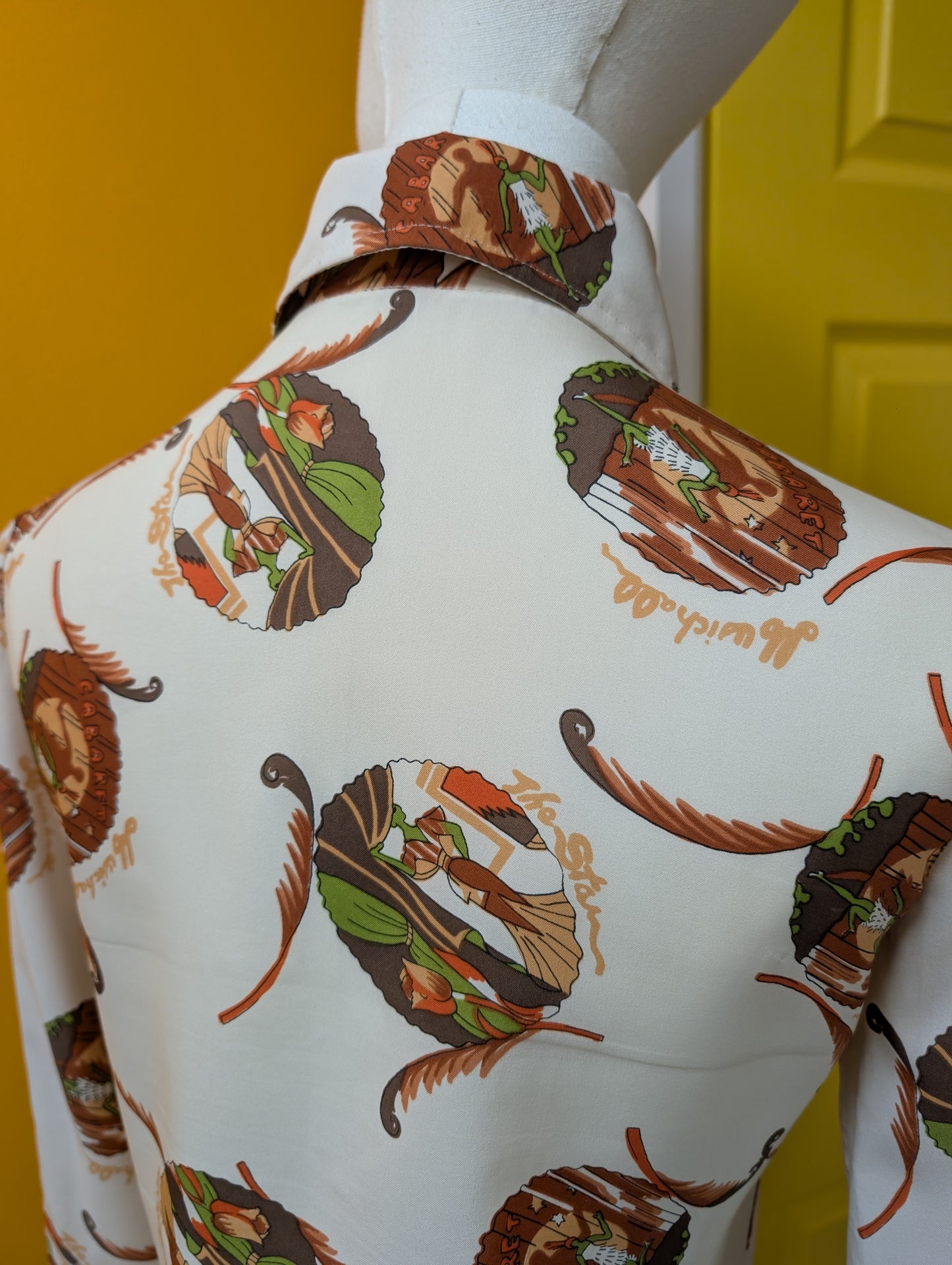 1970s Miss Pigalle novelty cabaret print shirt - XS/S