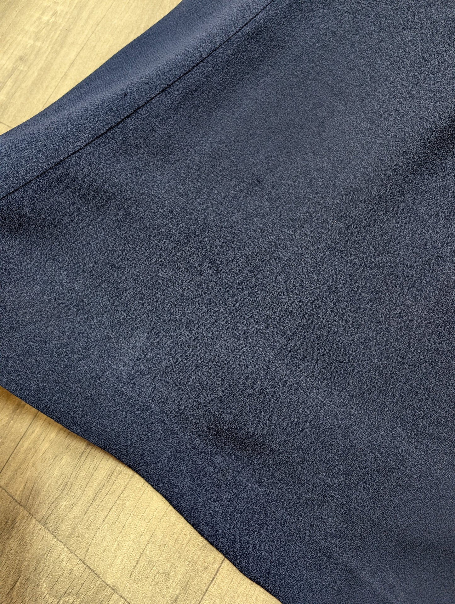 1970s Ossie Clark for Radley moss crepe navy blue dress - S/M