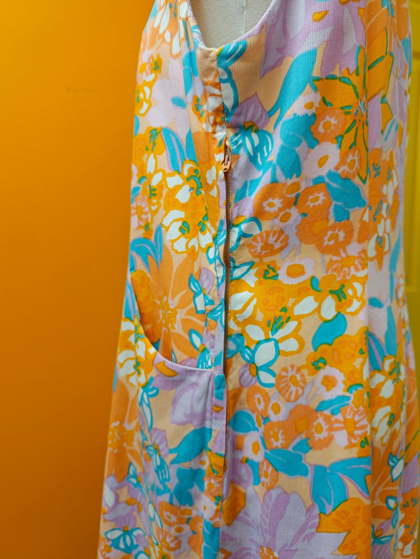 1960s floral cotton dress - M/14
