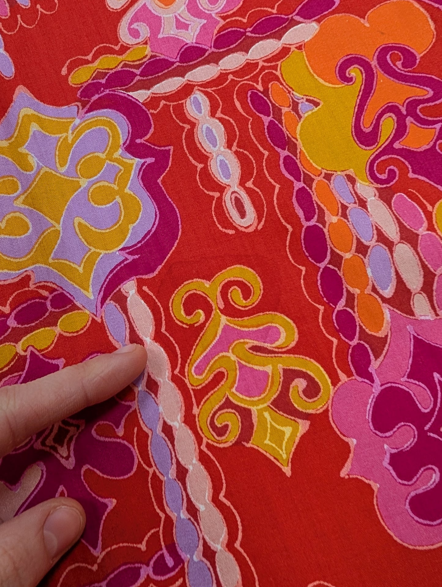 1960s St Michael psychedelic cotton housecoat with belt - S/8/10