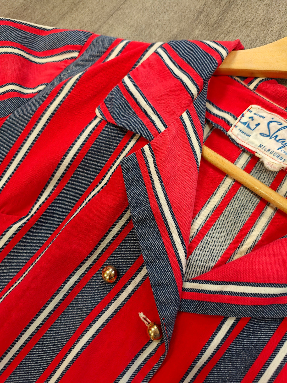 1960s Shapiro Melbourne striped cotton dress - L/16/18