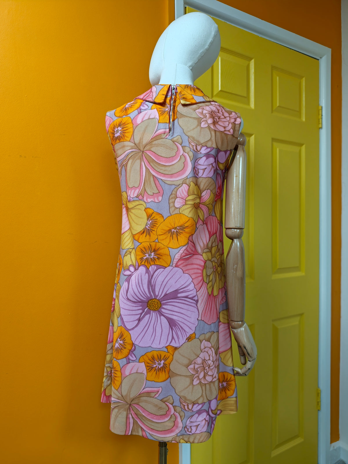 1960s floral dress - S/8/10
