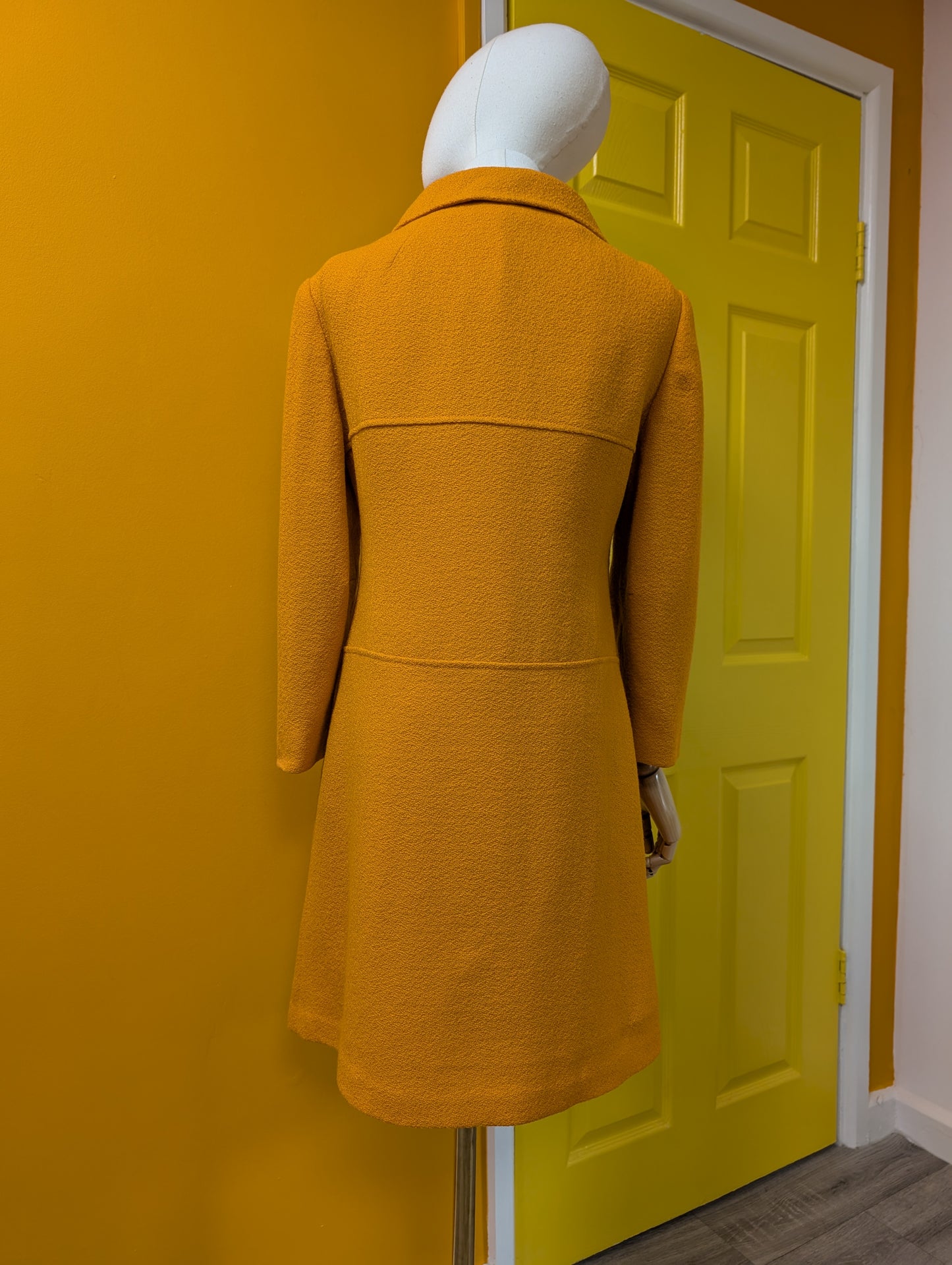 1960s Aubrey Segal orange boucle wool dress & coat - S/8/10