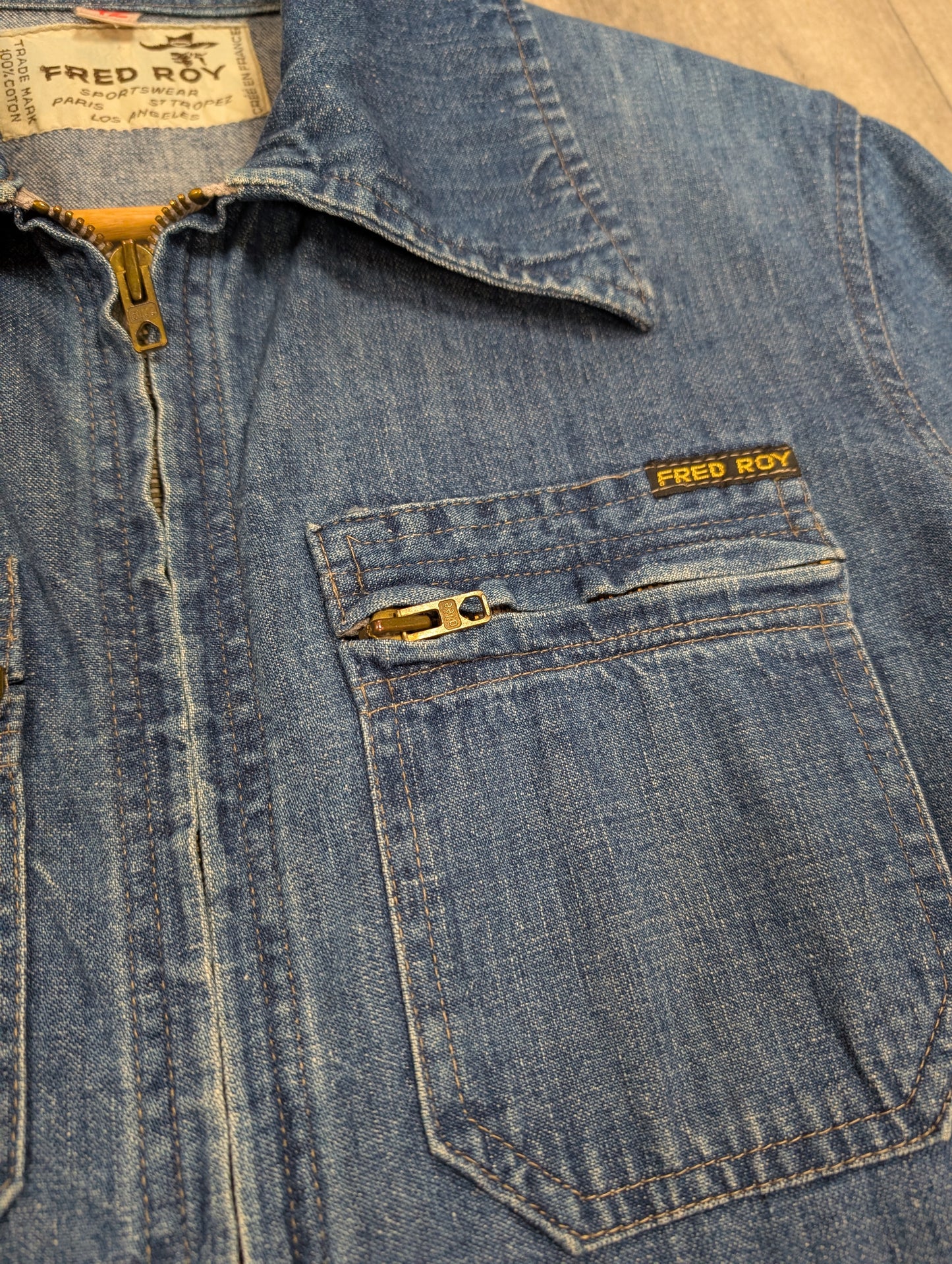 Epic 1970s Fred Roy denim jumpsuit - S/8/10