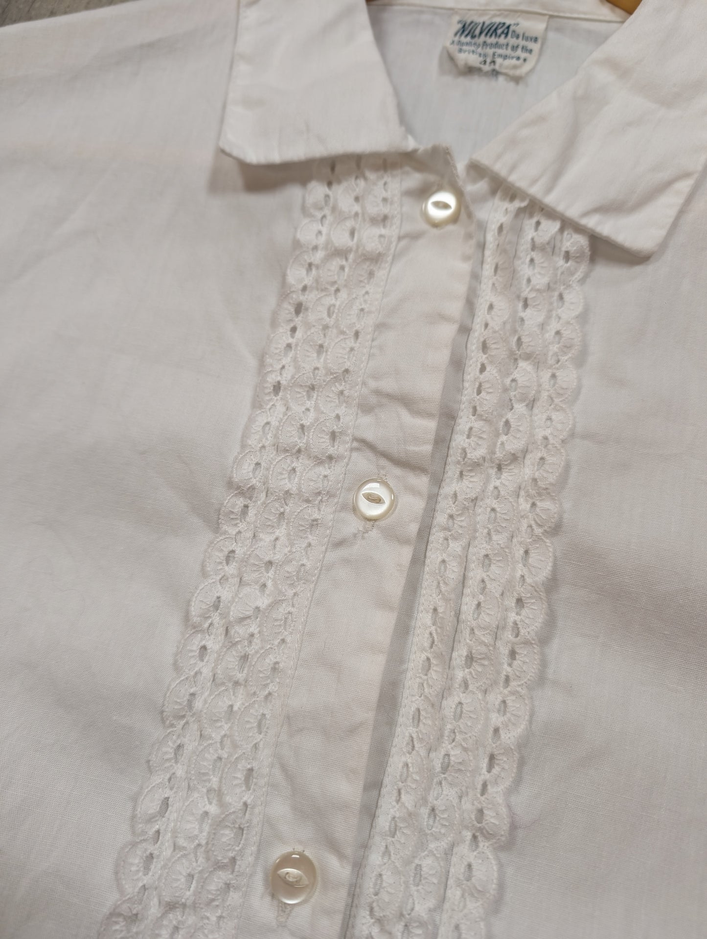 1960s Nilvira white cotton shirt - XL/20/22