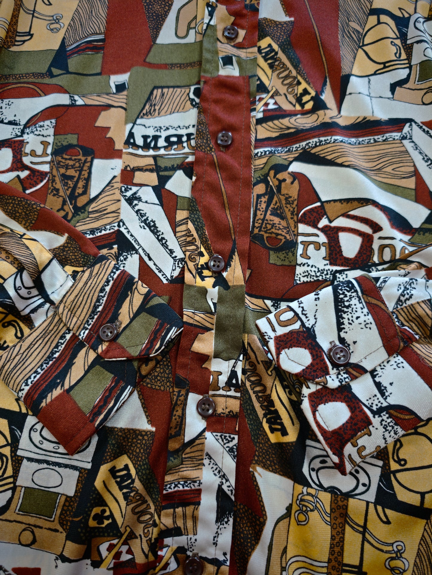 1970s Enrique Vera novelty print shirt