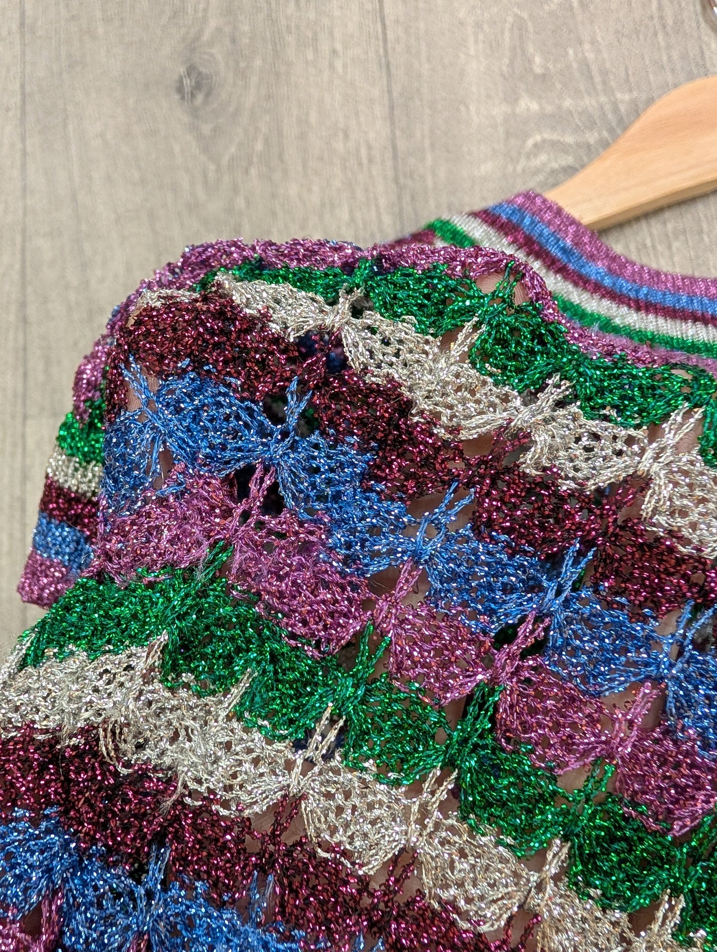 1970s lurex knit top - XS/S