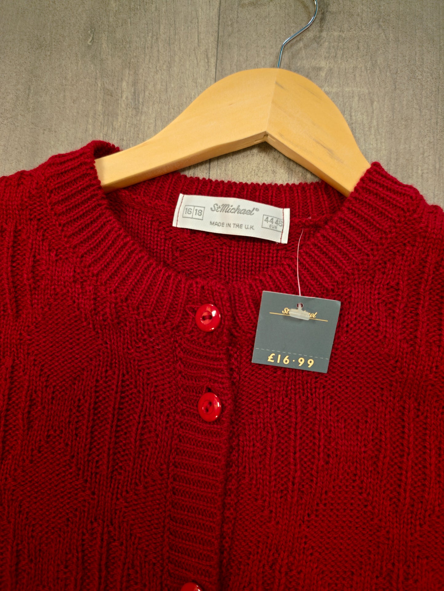 Deadstock with tag 1980s St Michael acrylic cardigan - M/L