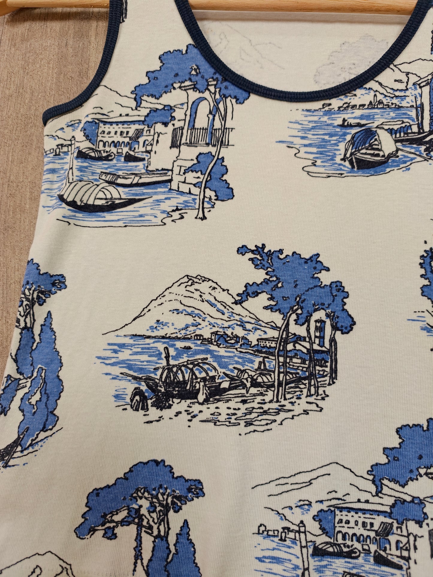 1970s St Michael novelty print cotton vest top - XS