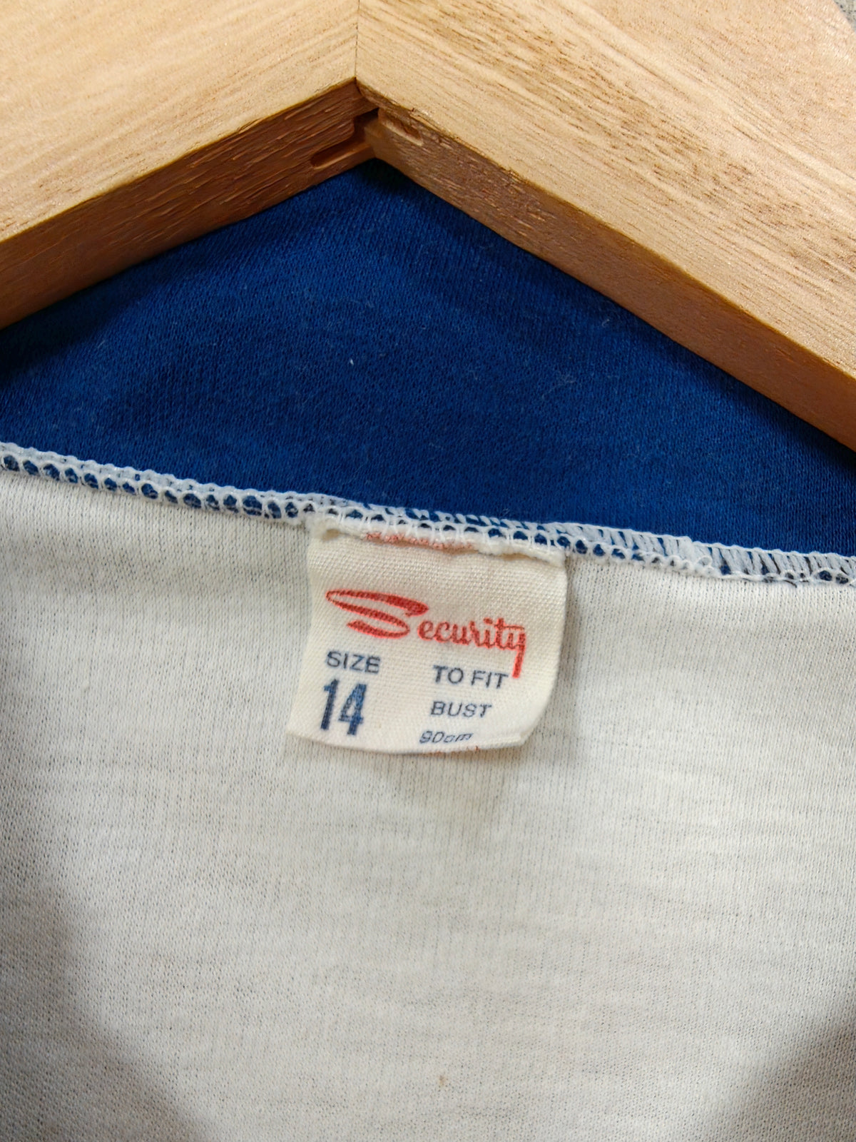 1970s novelty print top - S