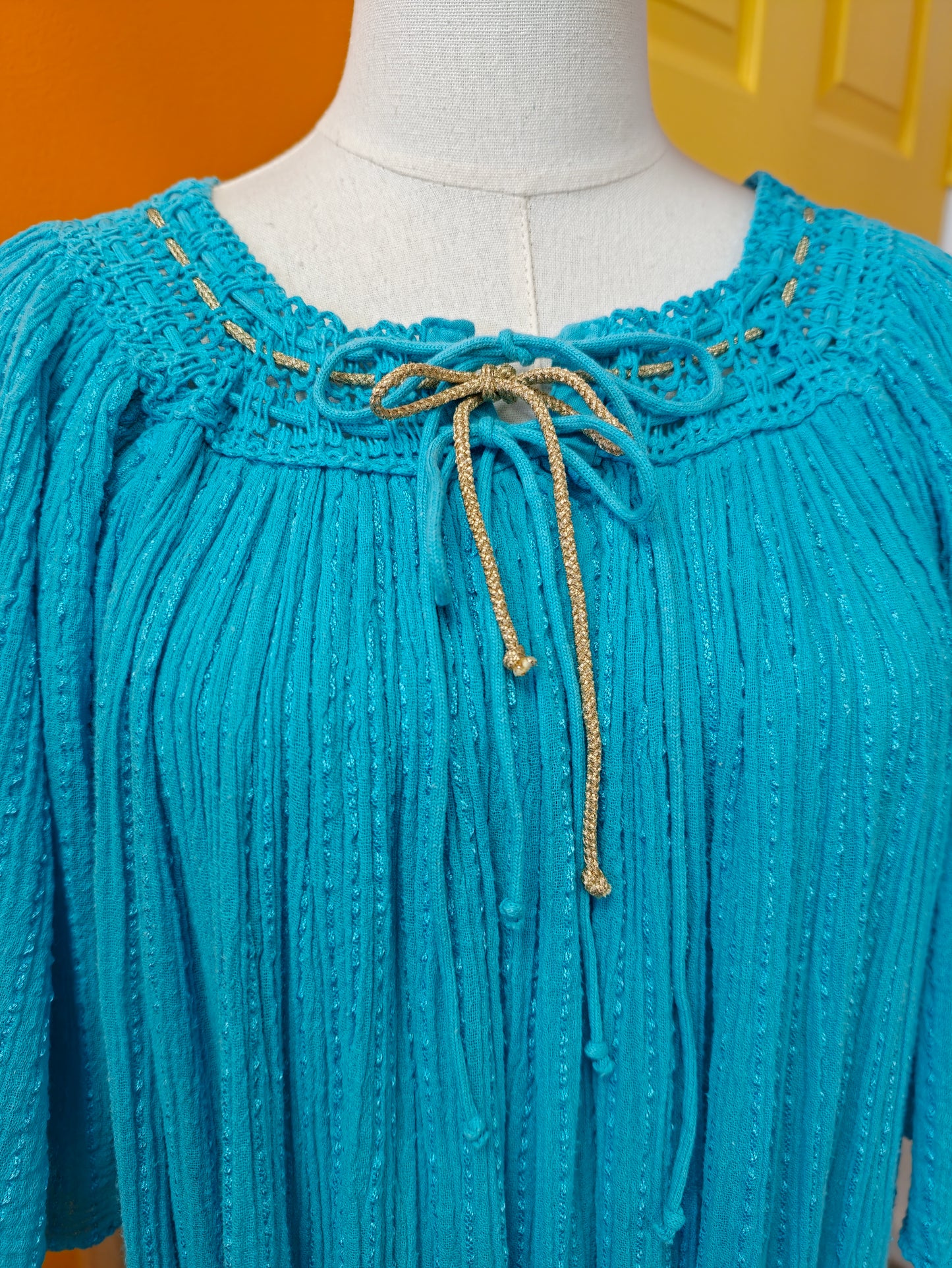 1970s Max Morgan blue Greek dress