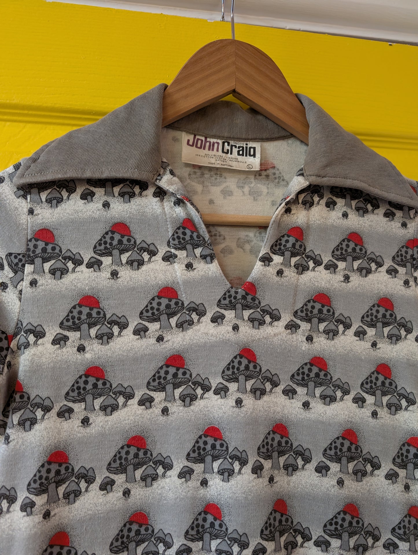 1970s John Craig novelty mushroom print top - XS/S
