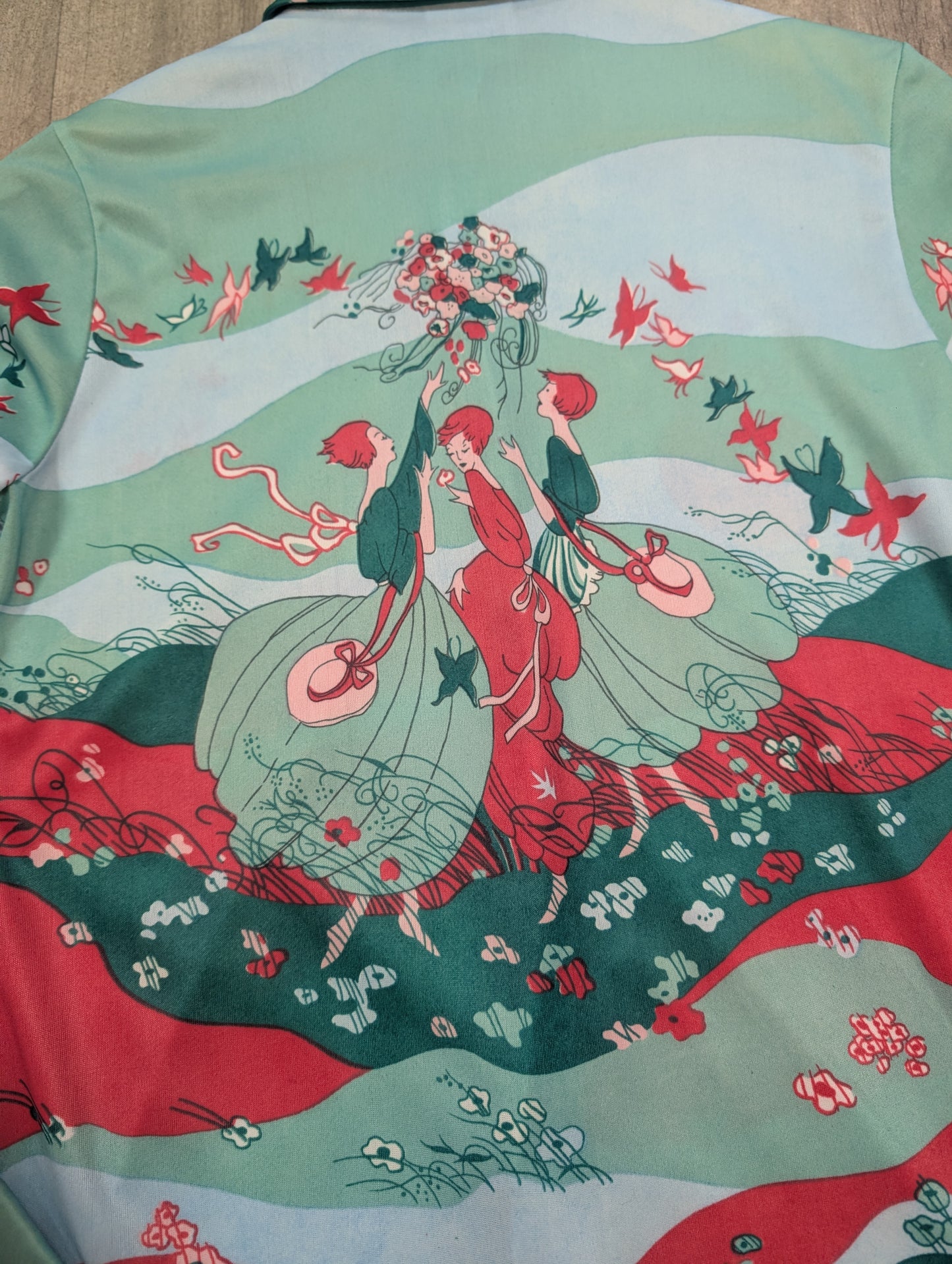 1970s Debenhams novelty print shirt - S