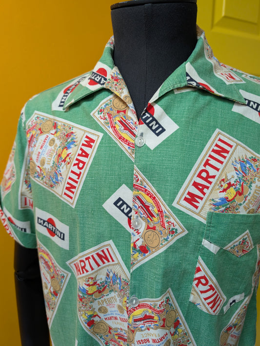 1950s Martini novelty print shirt