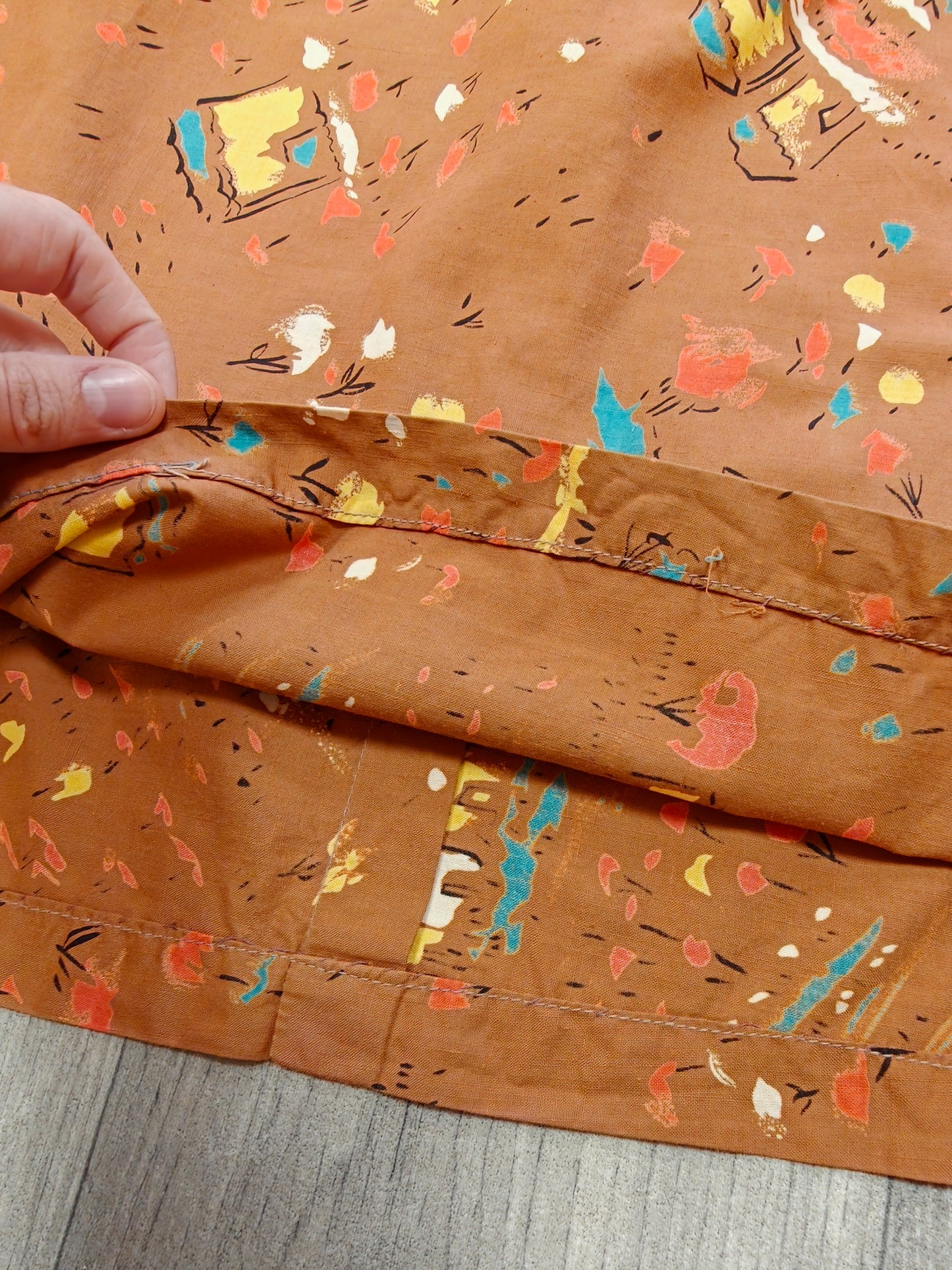 1960s novelty print cotton dress - S/10