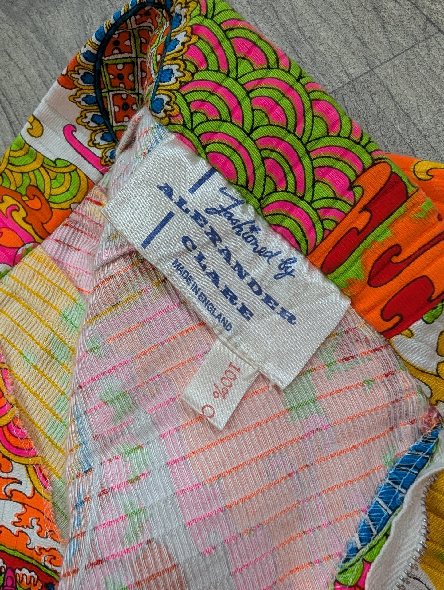 Alexander Clare psychedelic Chinese dragon print cotton skirt - 27" waist