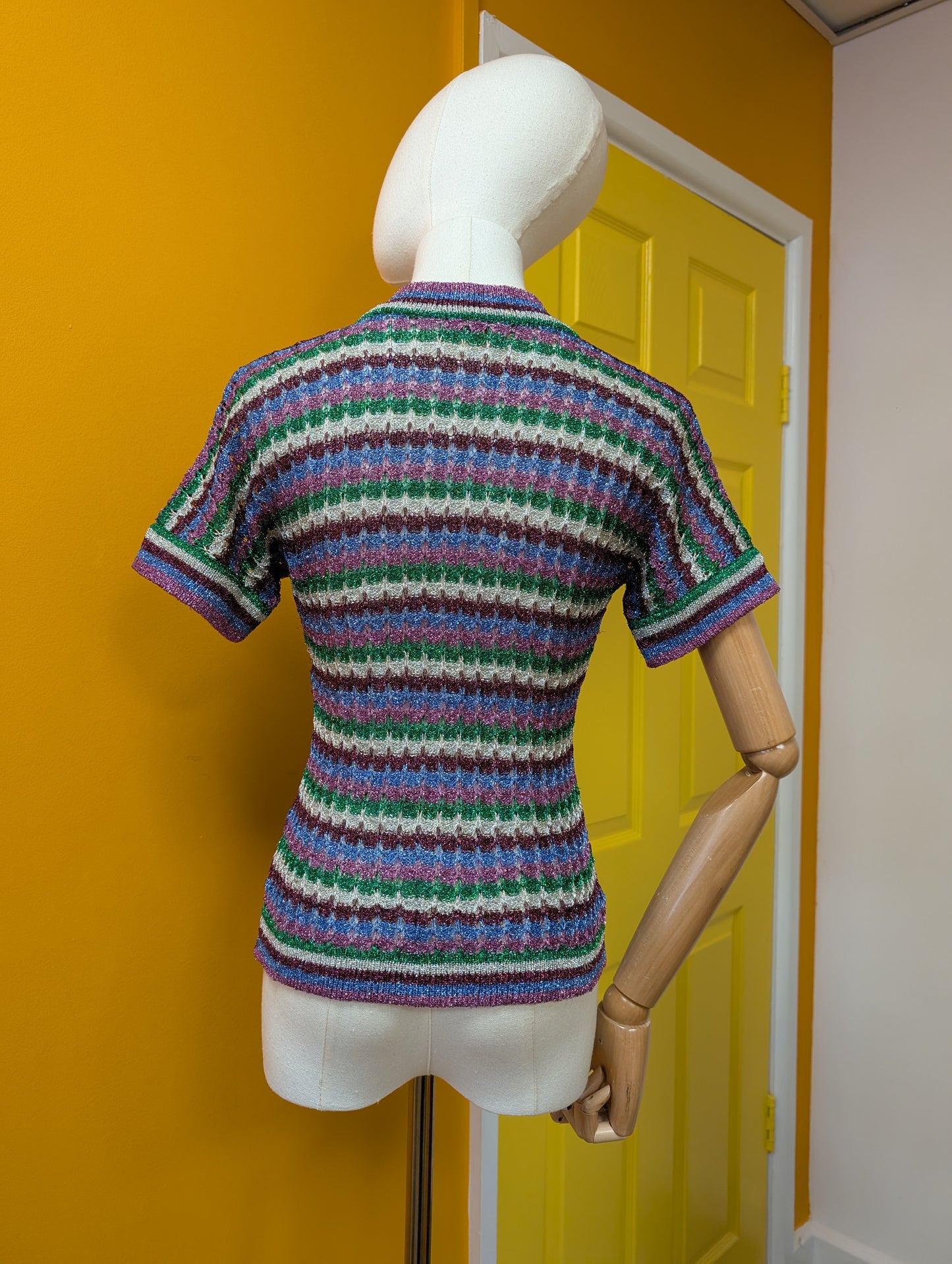1970s lurex knit top - XS/S