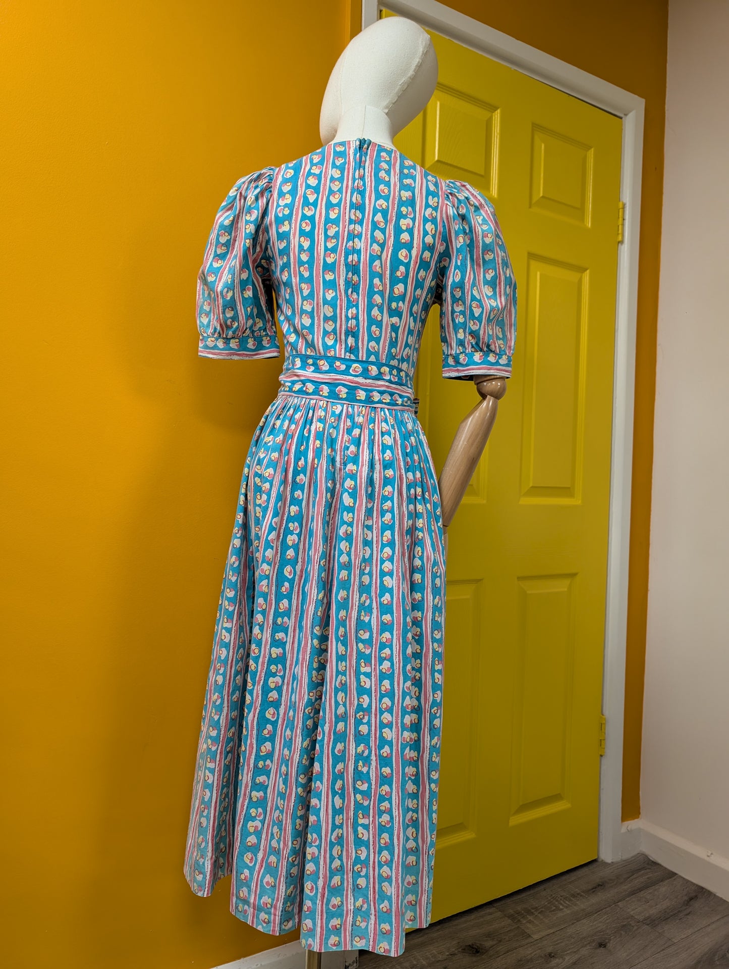 1980s Laura Ashley cotton dress & belt - S/8