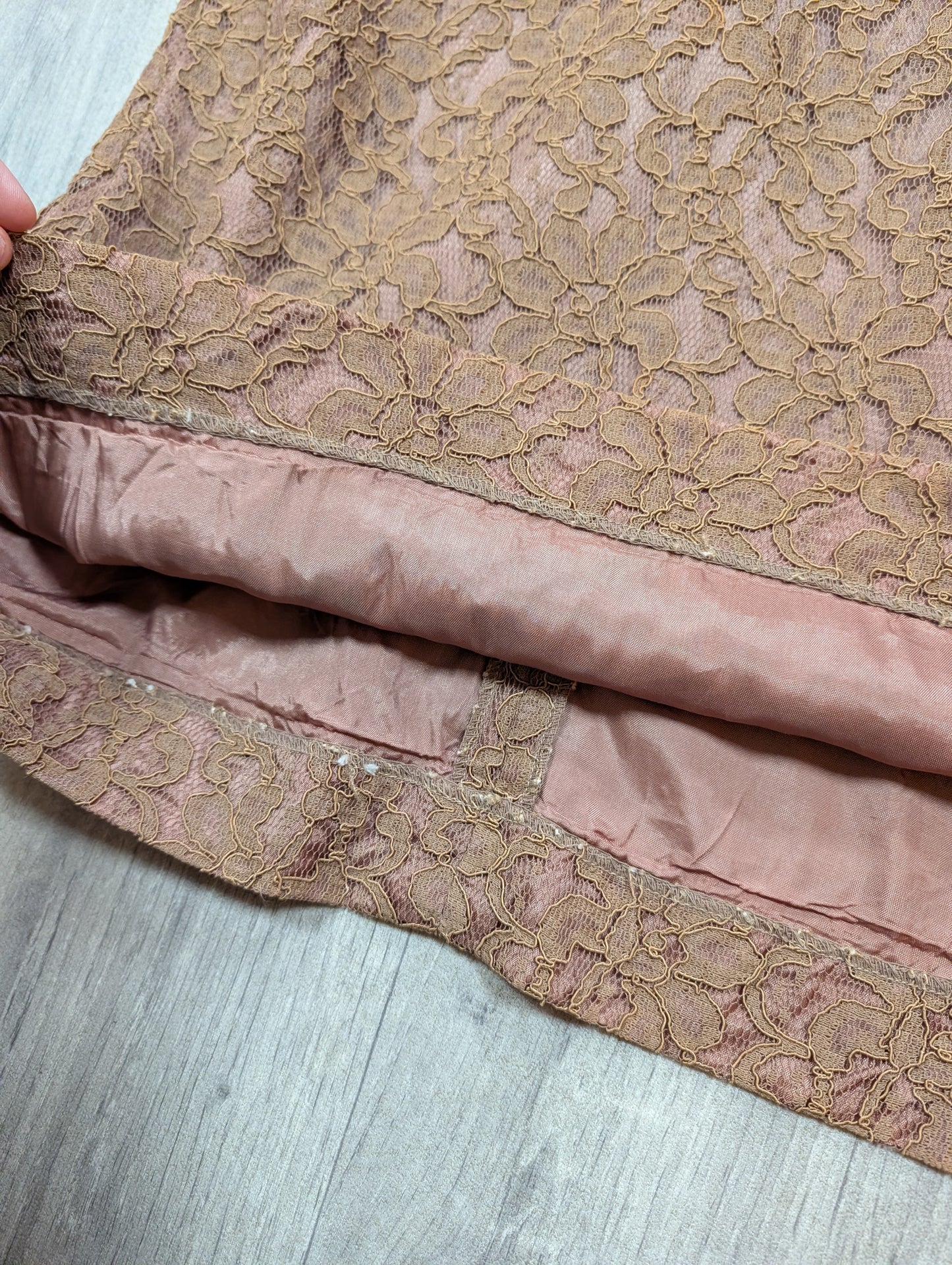 1960s Devonshire Lady brown lace dress suit - S/10