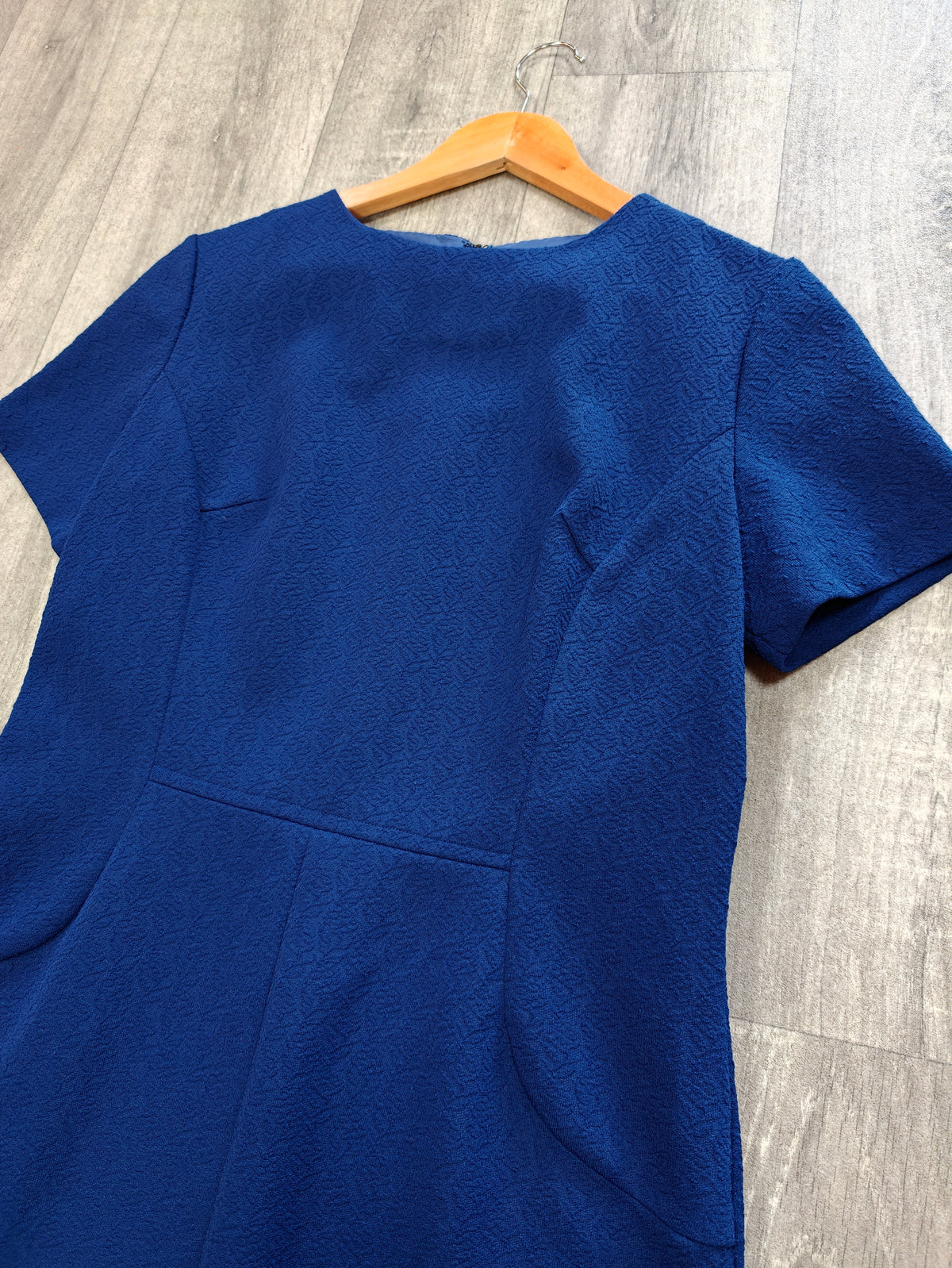 1960s navy blue crimplene dress - M/14