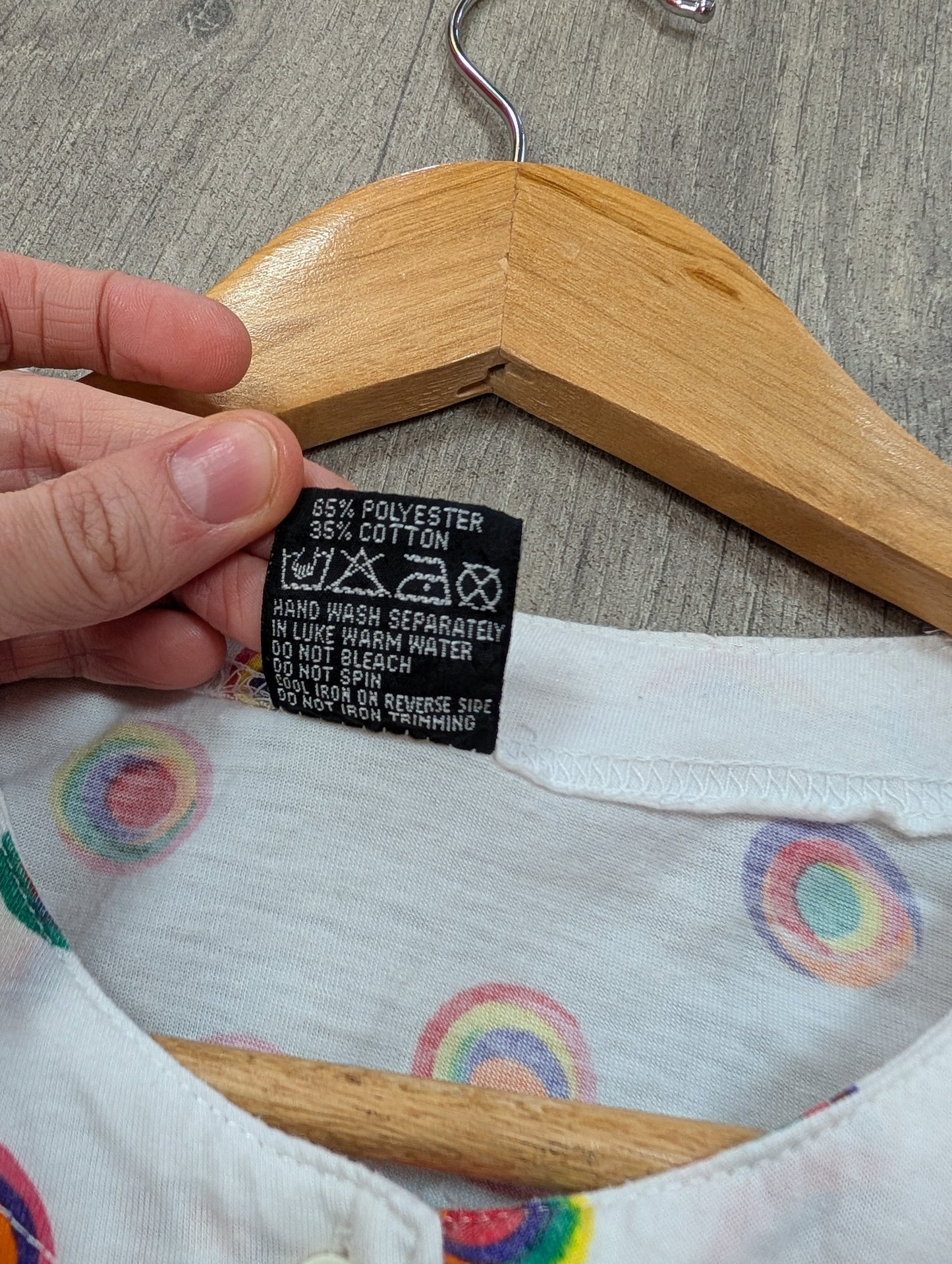 80s/90s Avant Garde rainbow print top