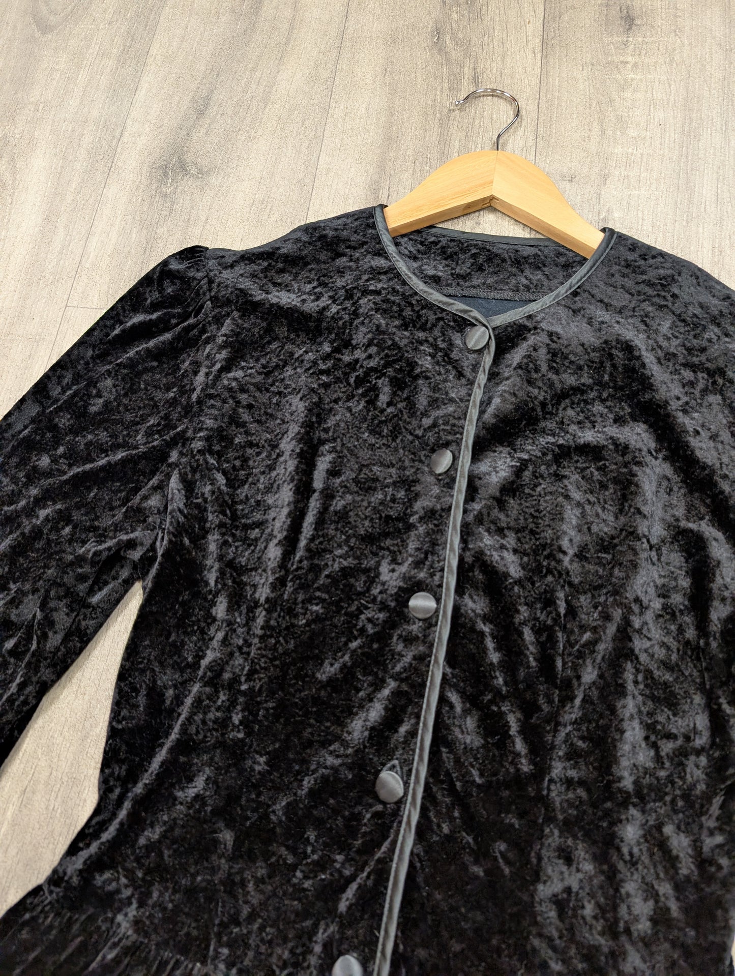 1980s St Michael black velvet peplum top - S/10