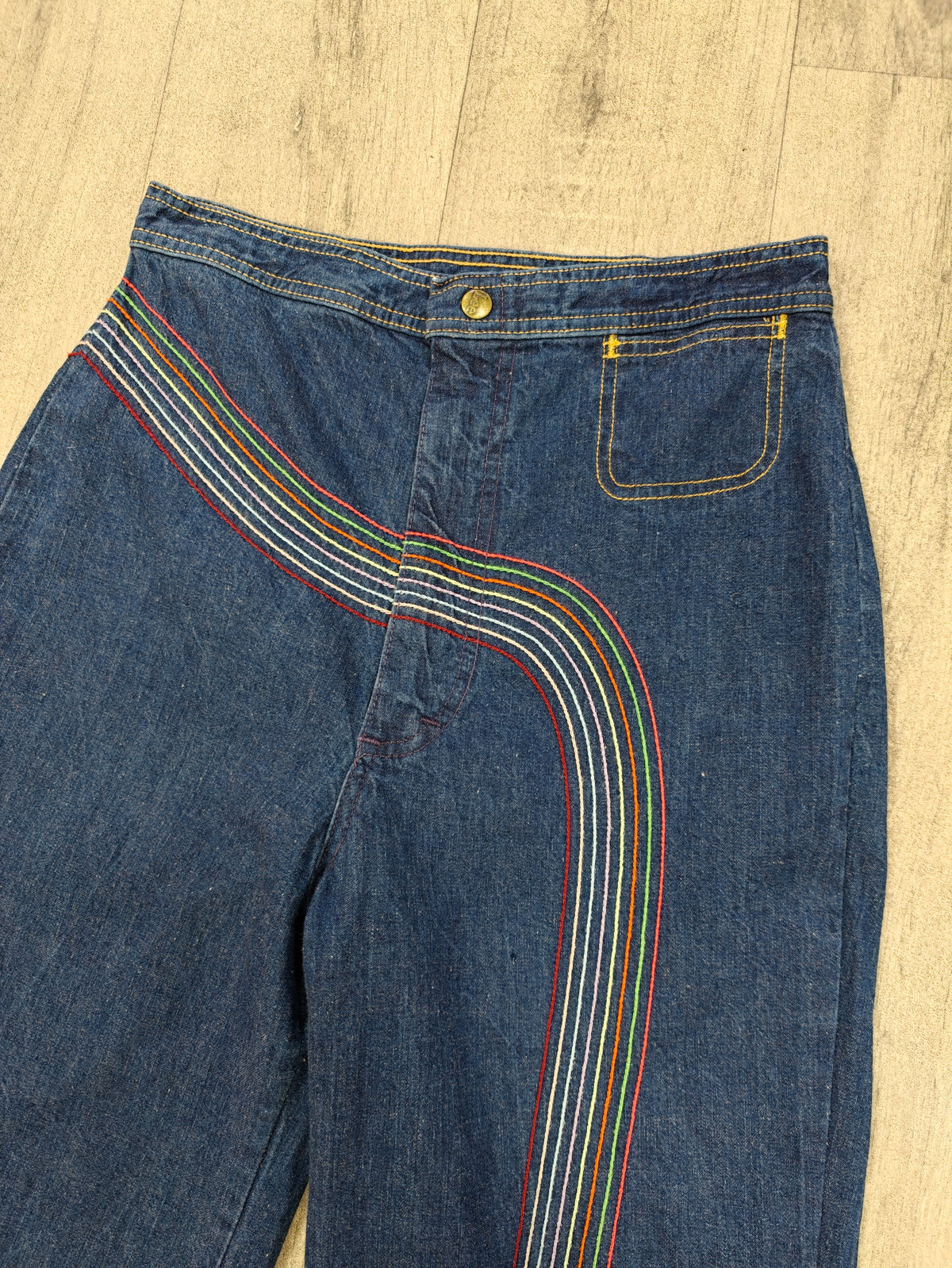 Iconic 1970s Lee rainbow jeans - 28"W 35"L