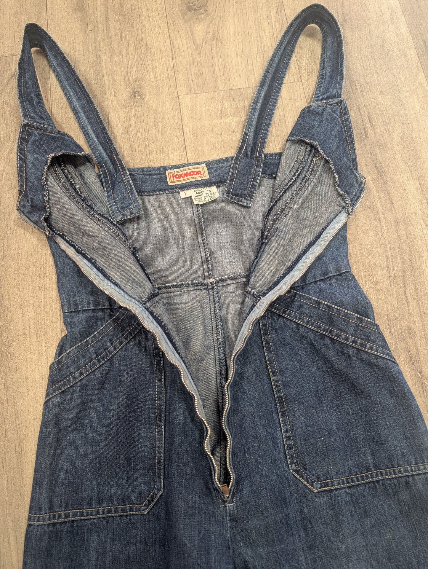 1970s Foxmoor denim zip front jumpsuit - XS/6