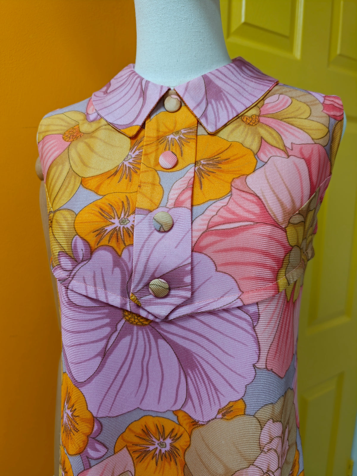 1960s floral dress - S/8/10