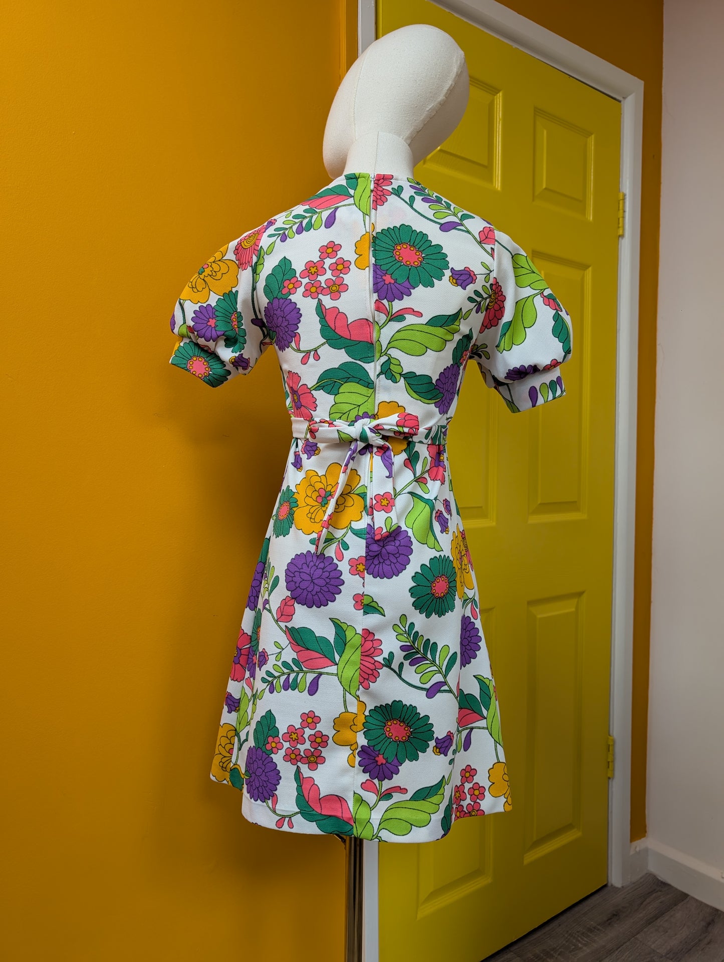 1960s floral mini dress - XS/6