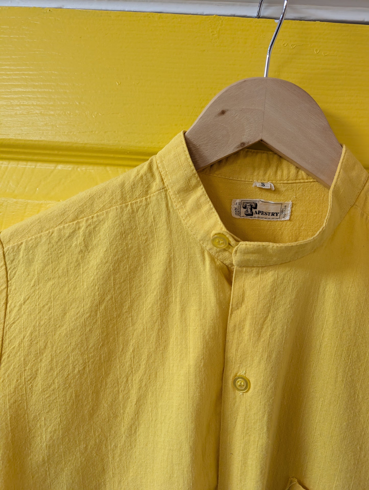1970s Tapestry yellow cotton shirt