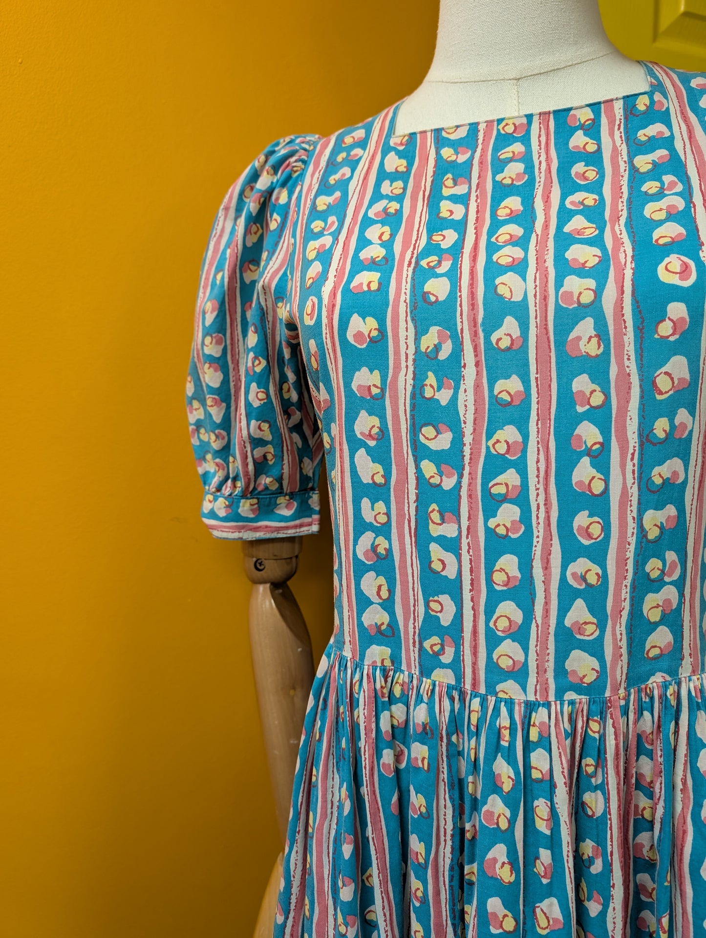 1980s Laura Ashley cotton dress & belt - S/8