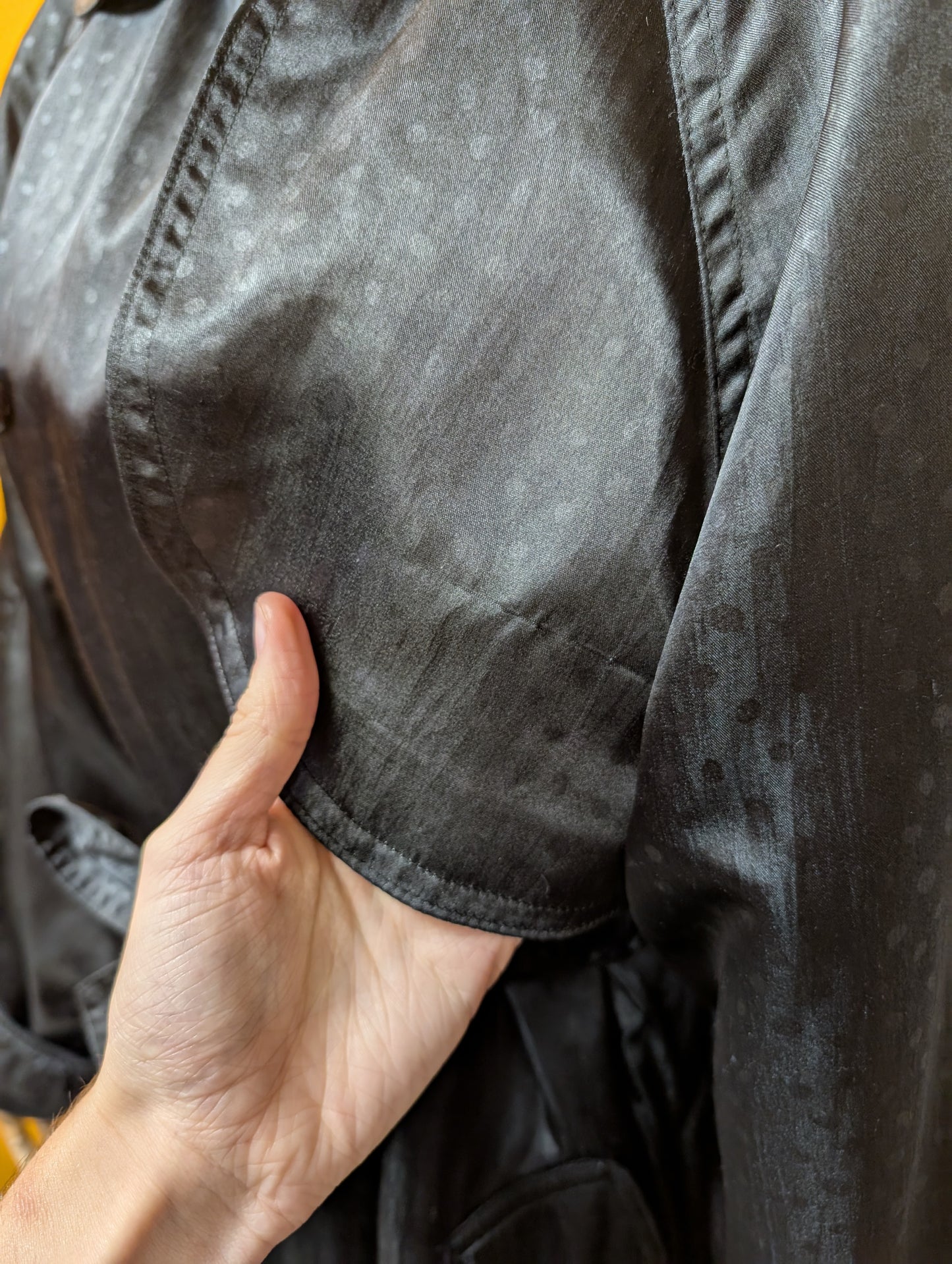 1980s 4 Seasons black trench coat - S/M