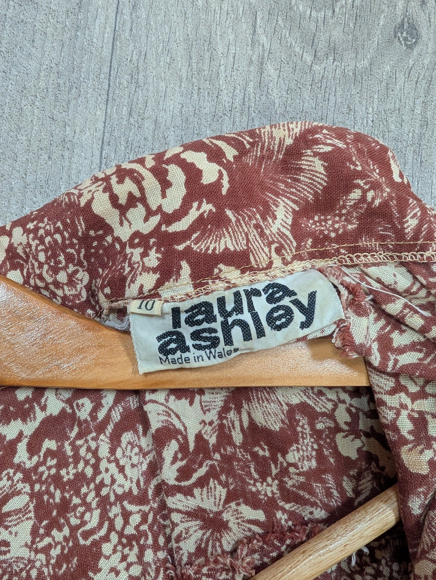 1970s made in Wales Laura Ashley brown dress - S/M/10/12