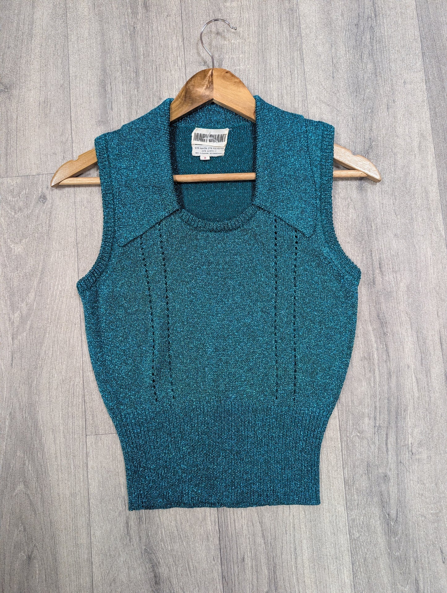 1970s Mary Quant sparkly knit top - XS/S