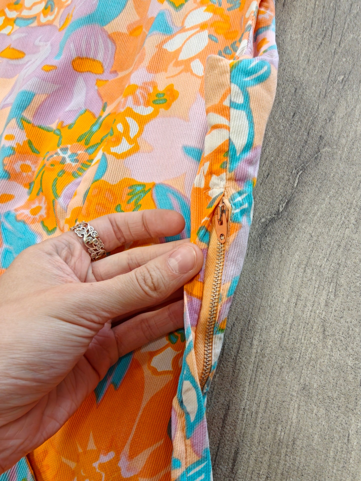 1960s floral cotton dress - M/14