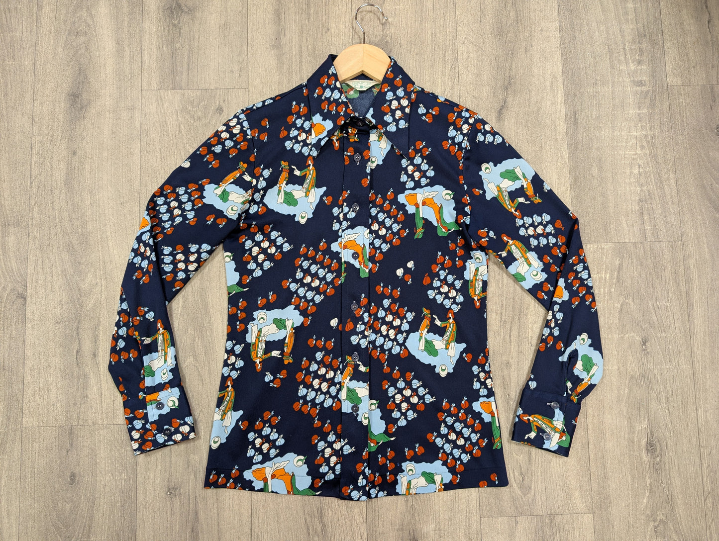 1970s Sears JR Bazaar novelty print shirt - XS/S