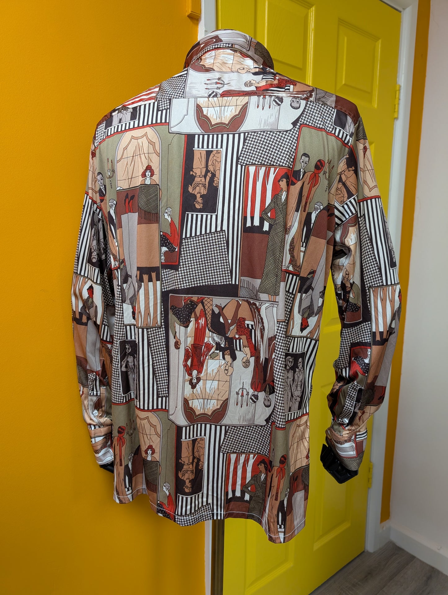 1970s Art Deco novelty print shirt