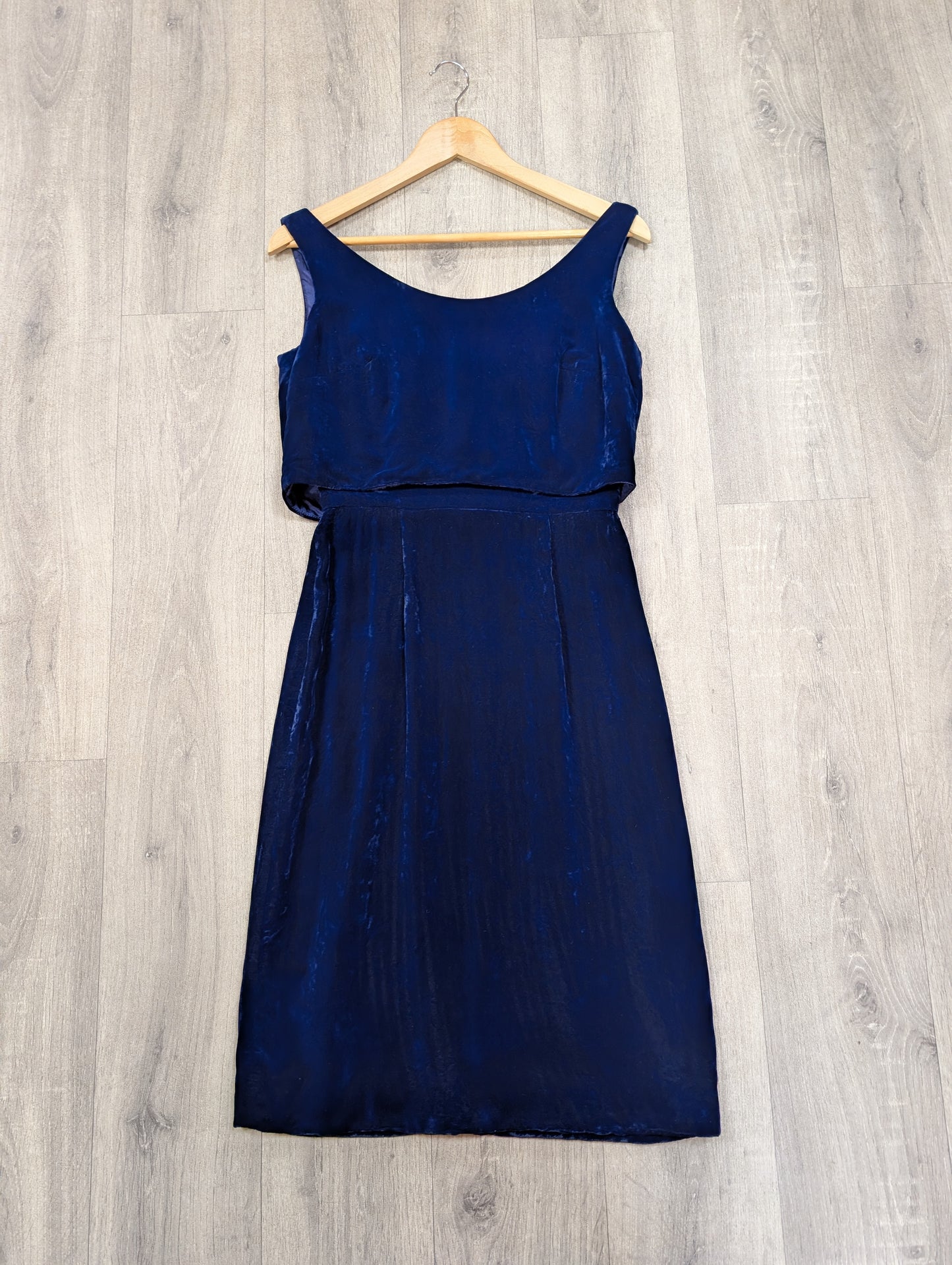 1960s Blanes blue velvet dress - S/8