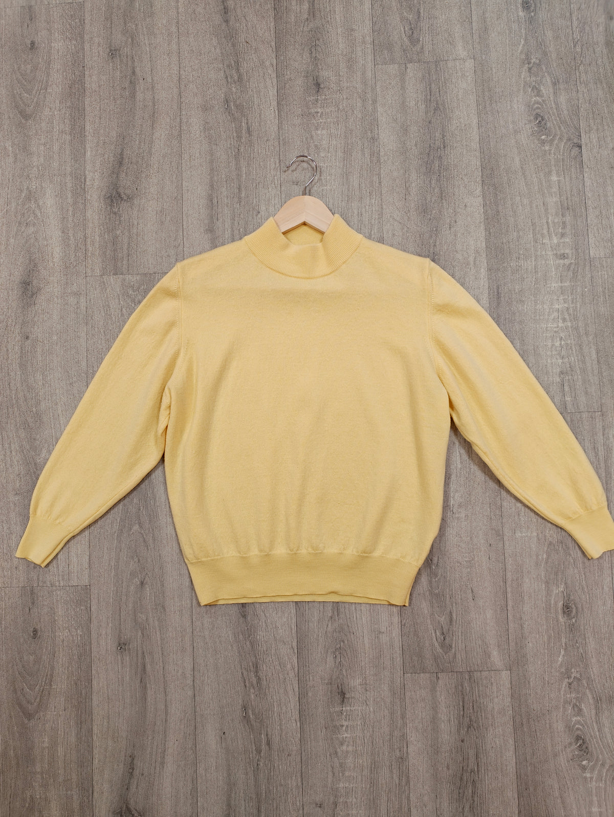 1990s Glenbrae pale yellow wool jumper
