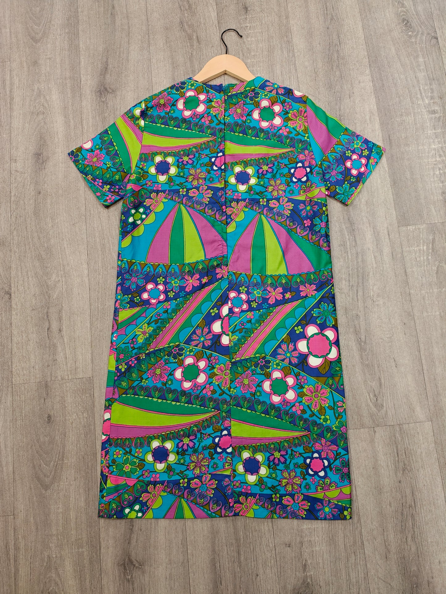 1960s psychedelic cotton dress - XS/S