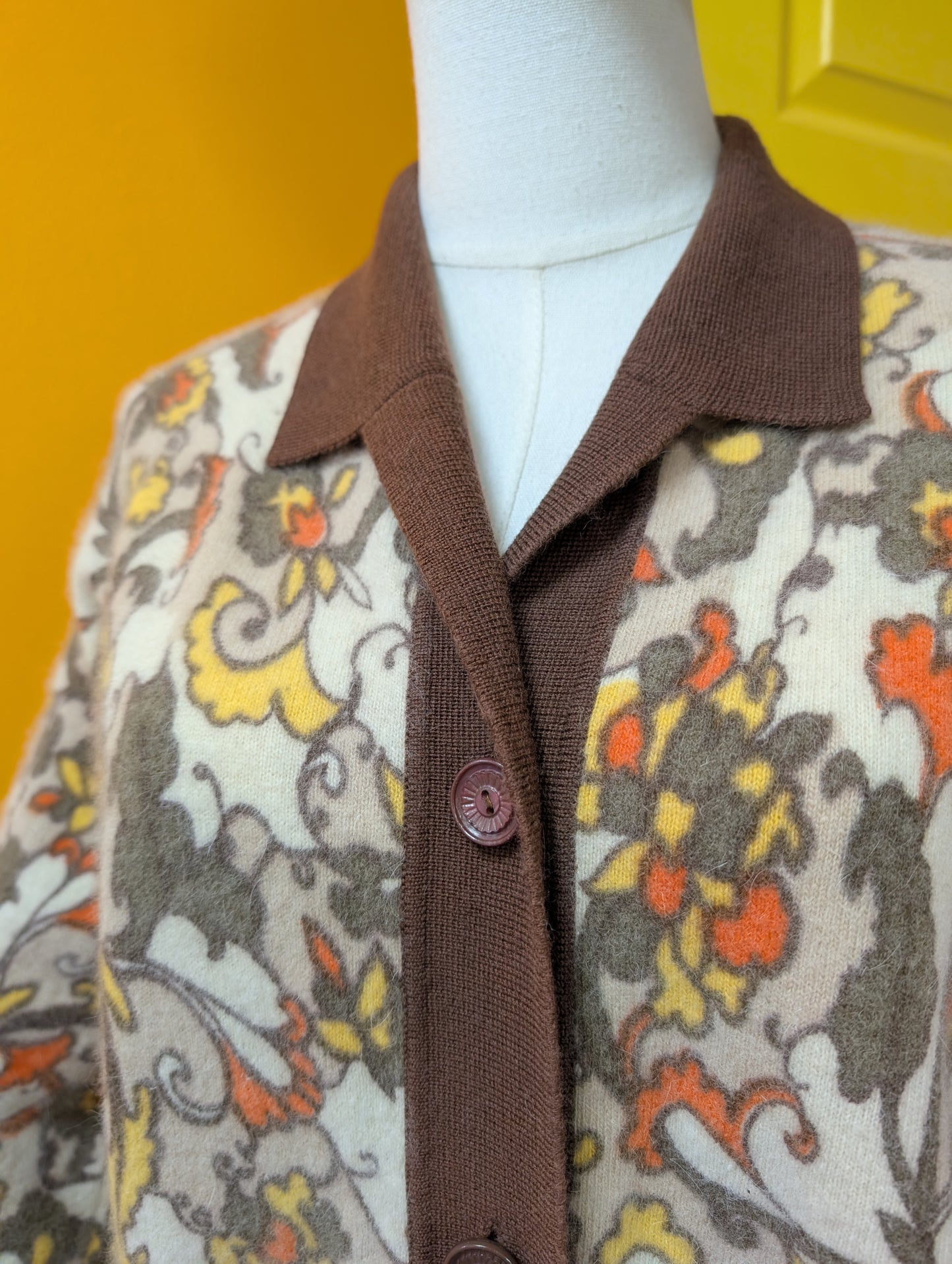 1970s Jeffrey Ohrenstein lambswool and angora cardigan - S/M