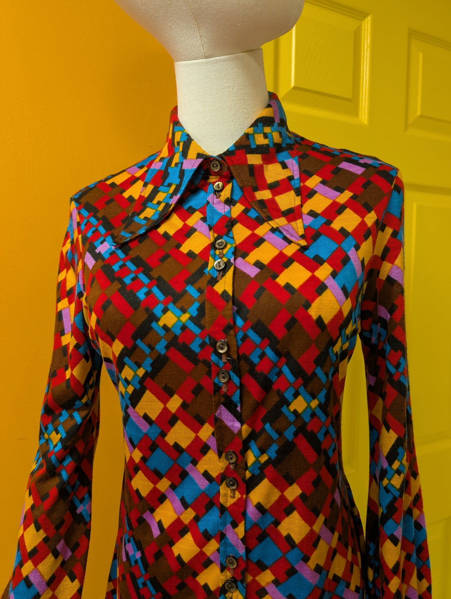1970s St Michael dagger collar shirt - XS/S