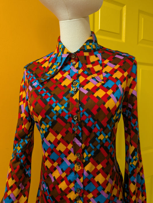 1970s St Michael dagger collar shirt - XS/S