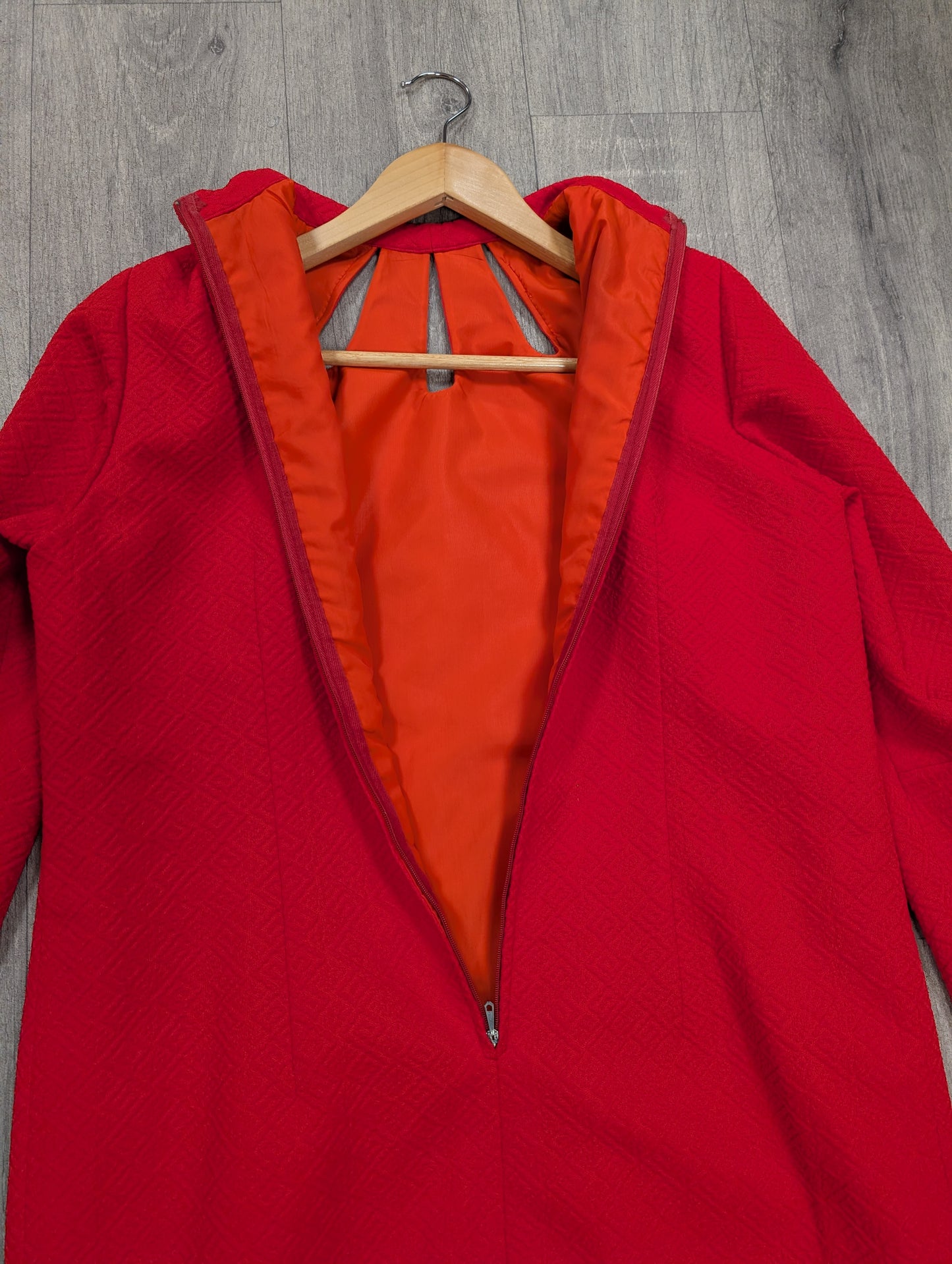 Red crimplene dress - L/16